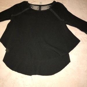 Flowy free people top in brown with lace